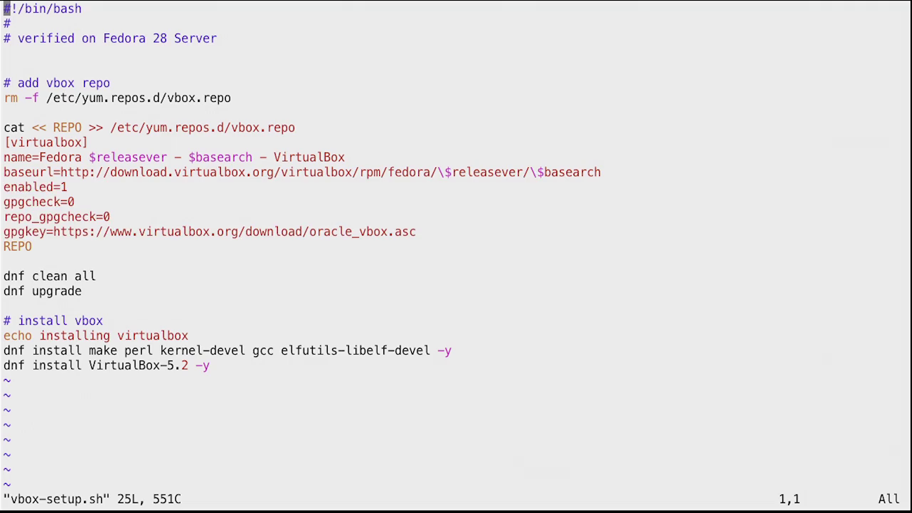 Инсталляция VirtualBox 5.X в Fedora 28